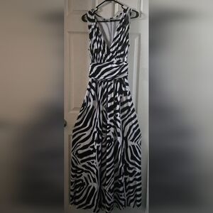 Jennifer Lopez Zebra Print Maxi Dress